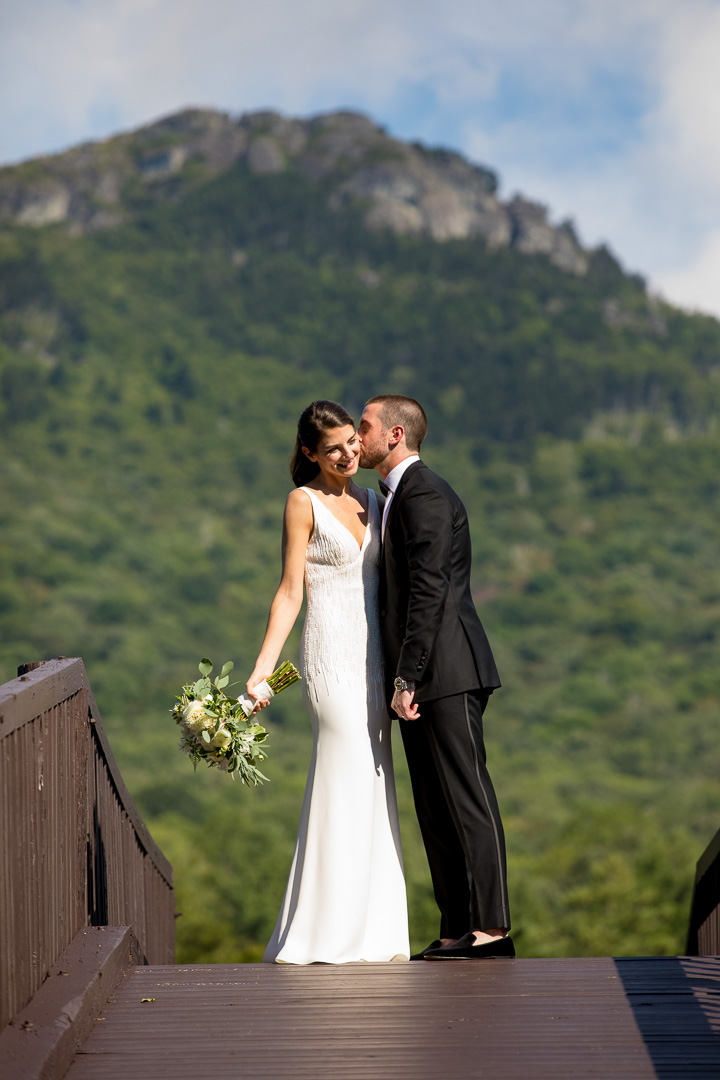 Wedding Ceremony Kiss Grandfather Mountain