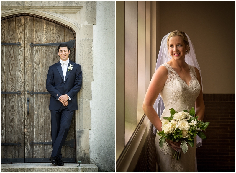 Bride and Groom Portrait Reynolda Presbyterian