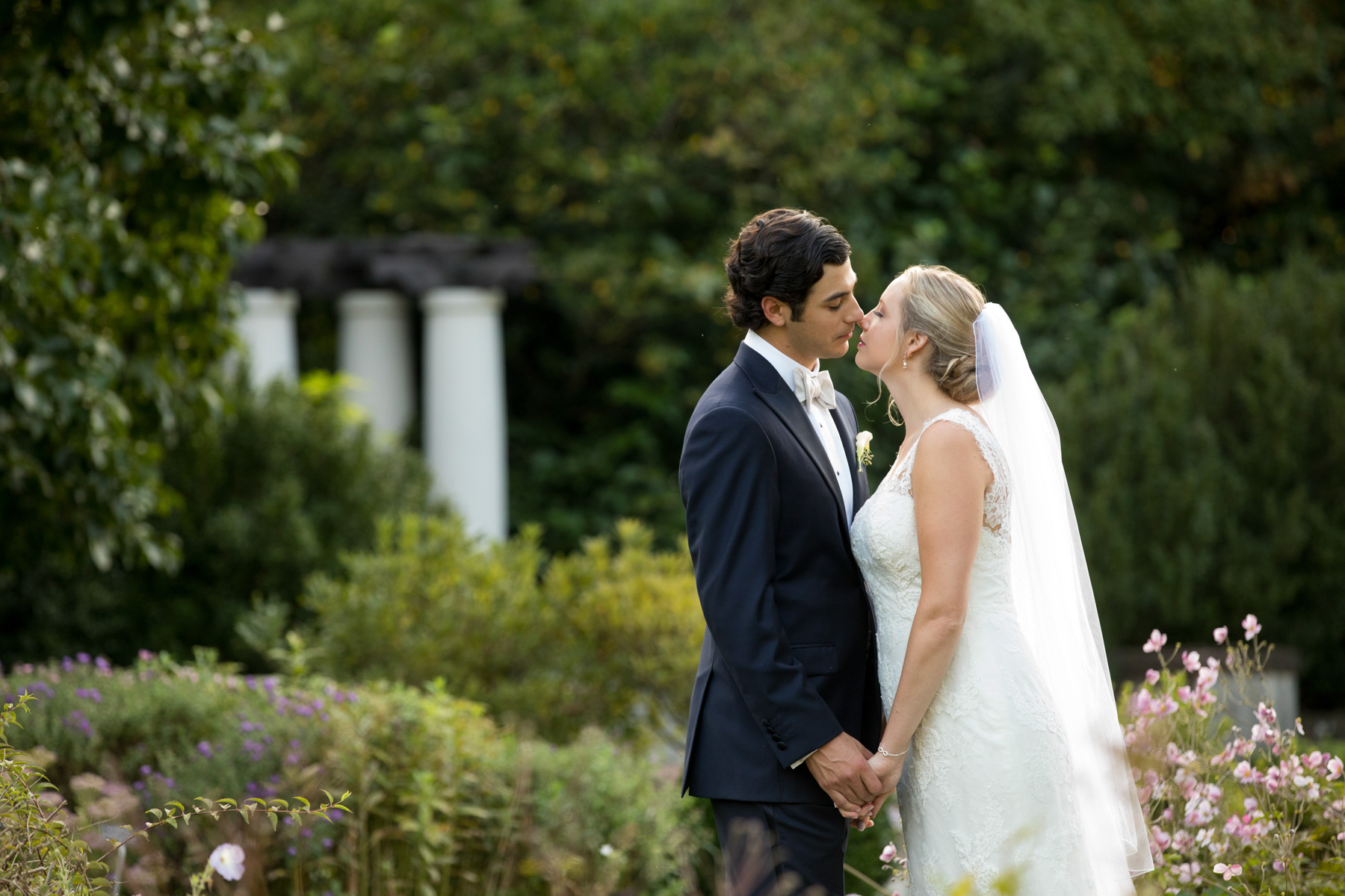 Bride and Groom Portrait Reynolda Gardens